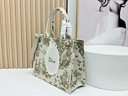 Fortok Dior Dioriviera Medium Dior Book Tote with Strap Beige Toile de Jouy Floral Garden Embroidery 36 x 27.5 x 16.5 cm - 3