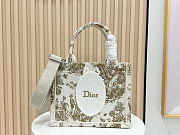 Fortok Dior Dioriviera Small Dior Book Tote with Strap Beige Toile de Jouy Floral Garden Embroidery 26.5 x 22 x 14 cm - 1