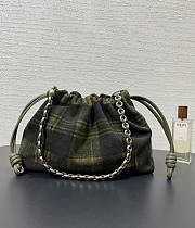 Fortok Loewe Flamenco Suede Tartan Purse 30✕20✕10cm  - 1