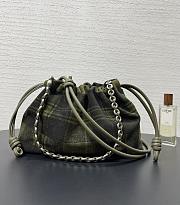 Fortok Loewe Flamenco Suede Tartan Purse 30✕20✕10cm  - 3