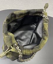Fortok Loewe Flamenco Suede Tartan Purse 30✕20✕10cm  - 6