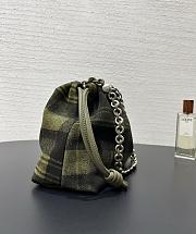 Fortok Loewe Flamenco Suede Tartan Purse 30✕20✕10cm  - 4