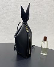 Fortok Loewe Scarf Backpack Smooth Calfskin Black 22.5x18x9.5cm - 4