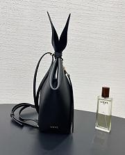 Fortok Loewe Scarf Backpack Smooth Calfskin Black 22.5x18x9.5cm - 6