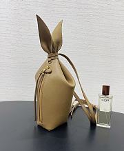 Fortok Loewe Scarf Backpack Smooth Calfskin Beige 22.5x18x9.5cm - 3