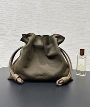 Fortok LOEWE Flamenco Clutch Bag Tundra Green Suede 30✕24.5✕10cm - 5