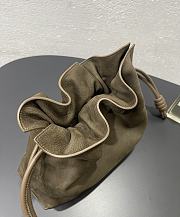 Fortok LOEWE Flamenco Clutch Bag Tundra Green Suede 30✕24.5✕10cm - 3