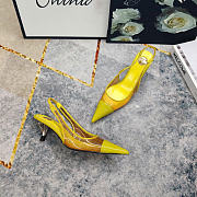 Fortok Saint Laurent YSL Transparent PVC Slingback Pumps Yellow 6.5cm - 6