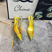 Fortok Saint Laurent YSL Transparent PVC Slingback Pumps Yellow 6.5cm - 5