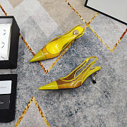 Fortok Saint Laurent YSL Transparent PVC Slingback Pumps Yellow 6.5cm - 4