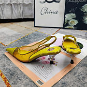 Fortok Saint Laurent YSL Transparent PVC Slingback Pumps Yellow 6.5cm - 3