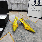 Fortok Saint Laurent YSL Transparent PVC Slingback Pumps Yellow 6.5cm - 2