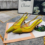 Fortok Saint Laurent YSL Transparent PVC Slingback Pumps Yellow 6.5cm - 1
