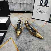 Fortok Saint Laurent YSL Transparent PVC Slingback Pumps Gold 6.5cm - 2