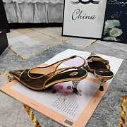 Fortok Saint Laurent YSL Transparent PVC Slingback Pumps Gold 6.5cm - 3