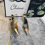 Fortok Saint Laurent YSL Transparent PVC Slingback Pumps Gold 6.5cm - 5