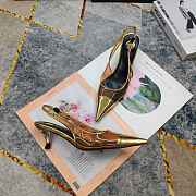 Fortok Saint Laurent YSL Transparent PVC Slingback Pumps Gold 6.5cm - 6