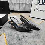 Fortok Saint Laurent YSL Transparent PVC Slingback Pumps Black 6.5cm - 6
