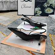 Fortok Saint Laurent YSL Transparent PVC Slingback Pumps Black 6.5cm - 5