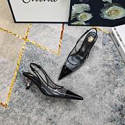 Fortok Saint Laurent YSL Transparent PVC Slingback Pumps Black 6.5cm - 4