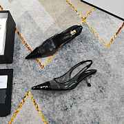 Fortok Saint Laurent YSL Transparent PVC Slingback Pumps Black 6.5cm - 3