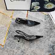 Fortok Saint Laurent YSL Transparent PVC Slingback Pumps Black 6.5cm - 2