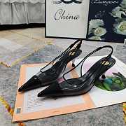 Fortok Saint Laurent YSL Transparent PVC Slingback Pumps Black 6.5cm - 1