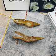Fortok Saint Laurent YSL Transparent PVC Slingback Pumps Brown 6.5cm - 4