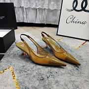 Fortok Saint Laurent YSL Transparent PVC Slingback Pumps Brown 6.5cm - 2