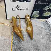 Fortok Saint Laurent YSL Transparent PVC Slingback Pumps Brown 6.5cm - 3