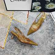 Fortok Saint Laurent YSL Transparent PVC Slingback Pumps Brown 6.5cm - 6