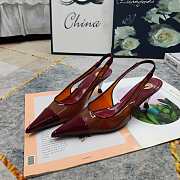 Fortok Saint Laurent YSL Transparent PVC Slingback Pumps Burgundy 6.5cm - 1