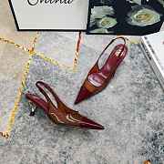 Fortok Saint Laurent YSL Transparent PVC Slingback Pumps Burgundy 6.5cm - 3
