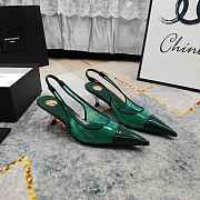 Fortok Saint Laurent YSL Transparent PVC Slingback Pumps Green 6.5cm - 2