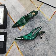 Fortok Saint Laurent YSL Transparent PVC Slingback Pumps Green 6.5cm - 5