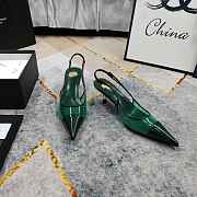 Fortok Saint Laurent YSL Transparent PVC Slingback Pumps Green 6.5cm - 6