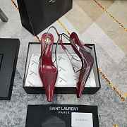 Fortok Saint Laurent YSL Transparent PVC Slingback Pumps Burgundy 10.5cm - 6