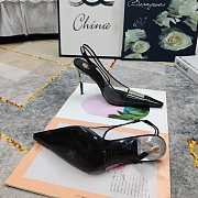 Fortok Saint Laurent YSL Transparent PVC Slingback Pumps Black 10.5cm - 6