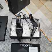 Fortok Saint Laurent YSL Transparent PVC Slingback Pumps Black 10.5cm - 5