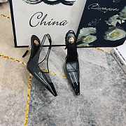 Fortok Saint Laurent YSL Transparent PVC Slingback Pumps Black 10.5cm - 4