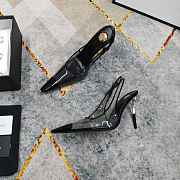 Fortok Saint Laurent YSL Transparent PVC Slingback Pumps Black 10.5cm - 2