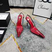 Fortok Saint Laurent YSL Transparent PVC Slingback Pumps Red 10.5cm - 4