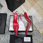 Fortok Saint Laurent YSL Transparent PVC Slingback Pumps Red 10.5cm - 3