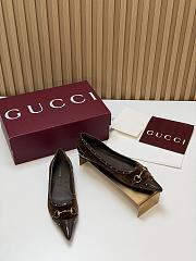 Fortok Gucci Horsebit Ballet Flats Pointed Toe Velvet Brown - 6