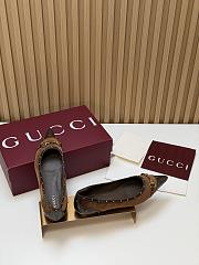 Fortok Gucci Horsebit Ballet Flats Pointed Toe Velvet Brown - 2