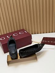 Fortok Gucci Horsebit Ballet Flats Pointed Toe Velvet Black - 2