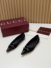 Fortok Gucci Horsebit Ballet Flats Pointed Toe Velvet Black - 4