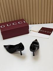 Fortok Gucci Horsebit Heels Pointed Toe Velvet Black 7.5cm - 3