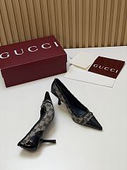 Fortok Gucci Horsebit Heels Pointed Toe Canvas GG 7.5cm - 6