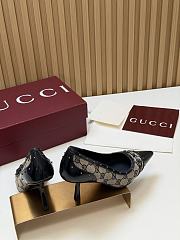 Fortok Gucci Horsebit Heels Pointed Toe Canvas GG 7.5cm - 2